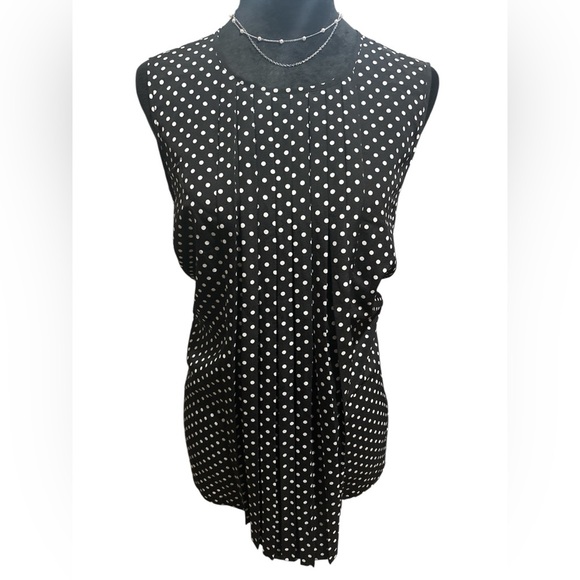 Michael Kors Black & White Polka Dot Blouse-Size XL-NWT - Picture 1 of 9